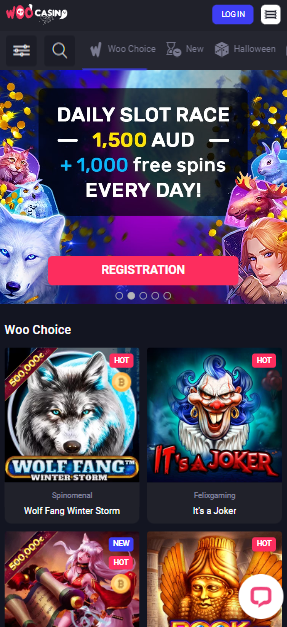 Woo Casino Mobile App - Lobby